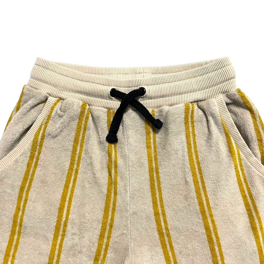Carlijnq Sz 146/152 (11-12Y) Mustard Striped Terry Shorts - Picture 2 of 5